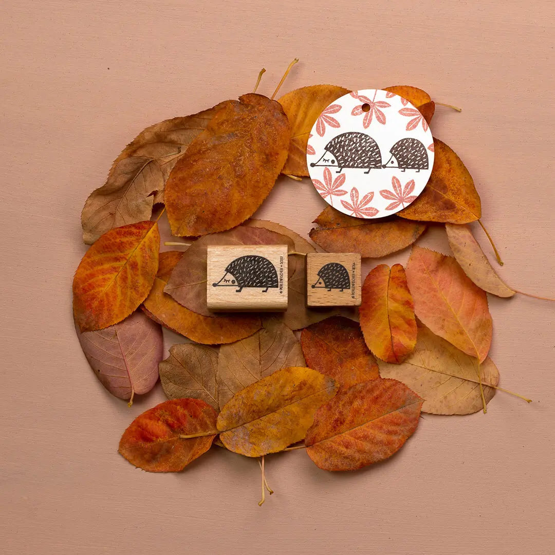 Stempel Herbst & Wald Stempel Igel Stempel Igelbaby Stempel Kastanienblatt herbstliche Geschenkanhänger