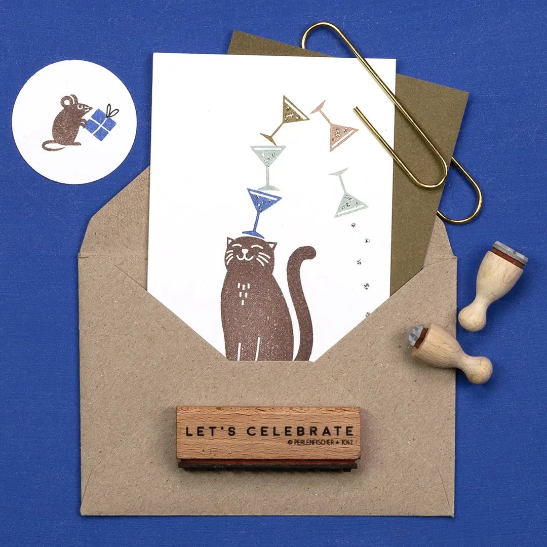 stempel weihnachten stempel silvester stempel lets celebrate stempel katze stempel geschenk