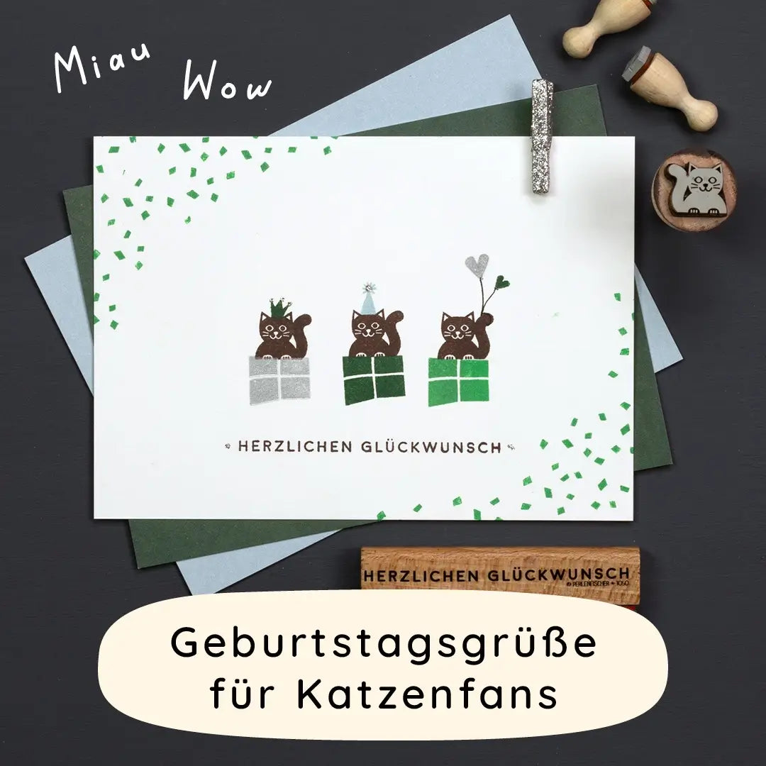 stempel geburtstag stempel geschenk stempel herzlichen glückwunsch stempel katze stempel katzen stempel geburtstagskarte mit katzenstempel