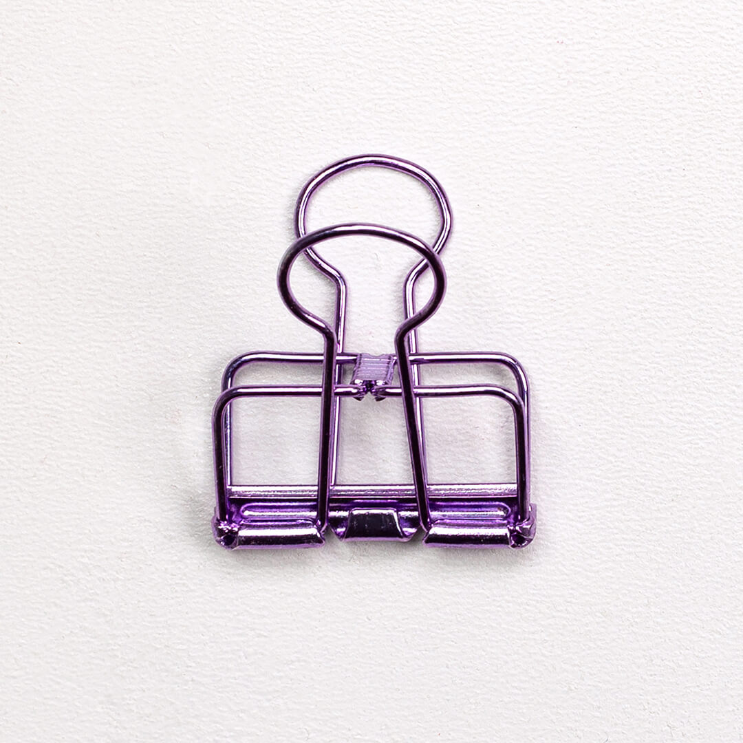 5x Binder Clip | Lila Mittel