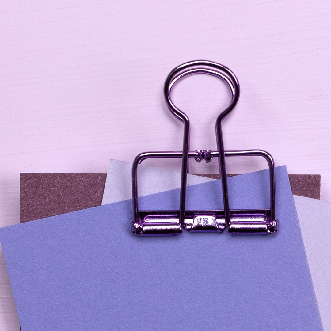 5x Binder Clip | Lila Mittel