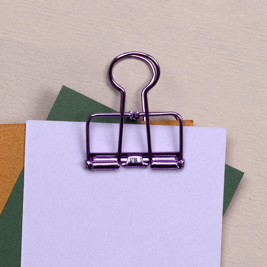 5x Binder Clip | Lila Mittel