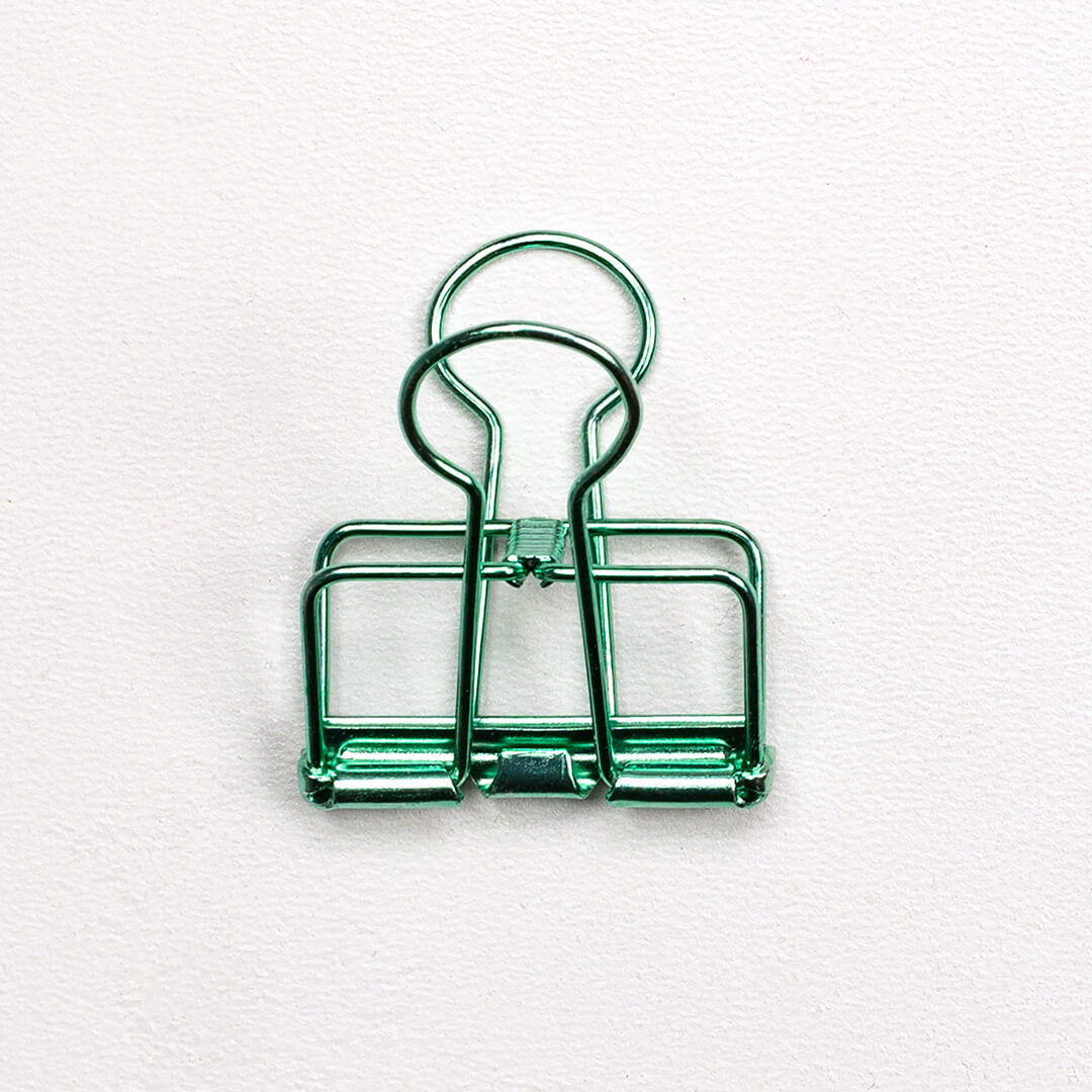 5x Binder clip | green 32mm
