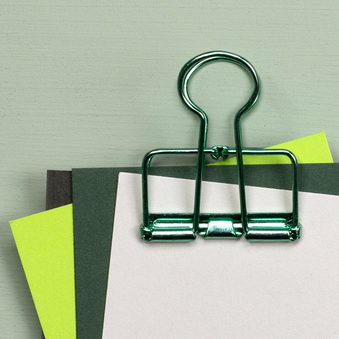 5x Binder clip | green 32mm