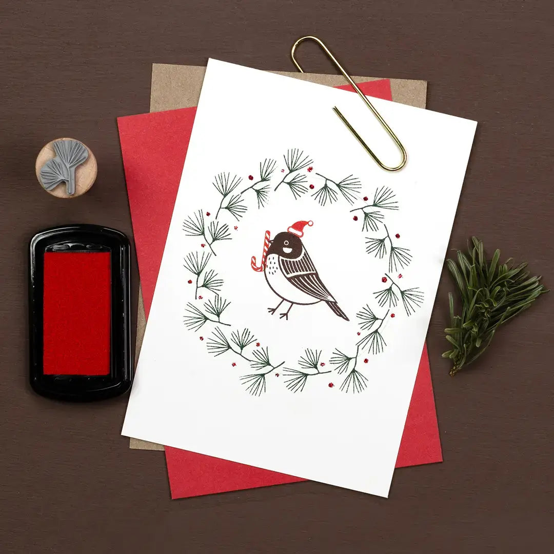 stempel weihnachten stempel weihnachtsmütze stempel zuckerstange stempel pinienzweig kranz stempeln