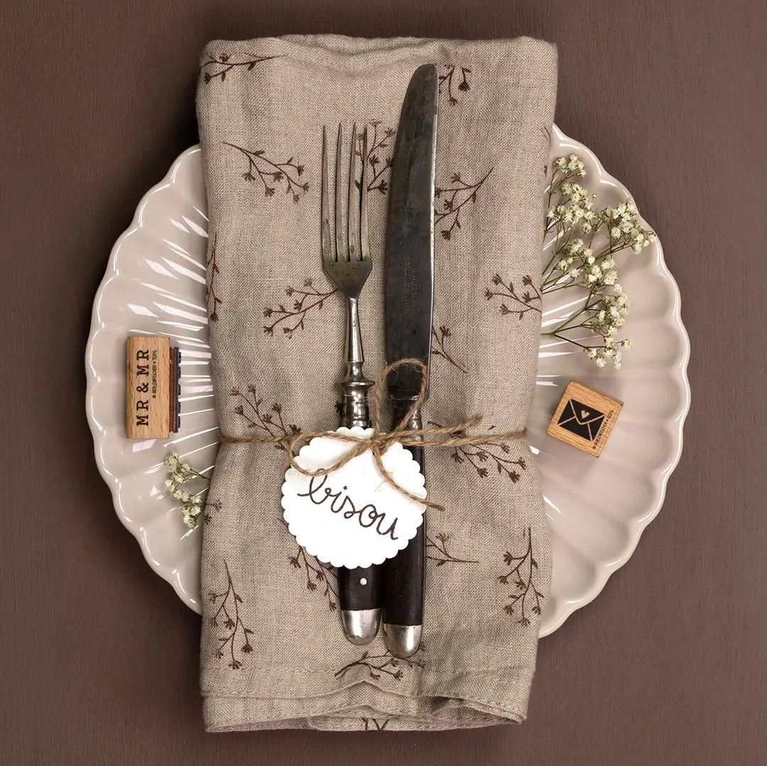 stoffstempelfarbe textilfarbe textilstempel tischdeko hochzeit serviette bestempeln