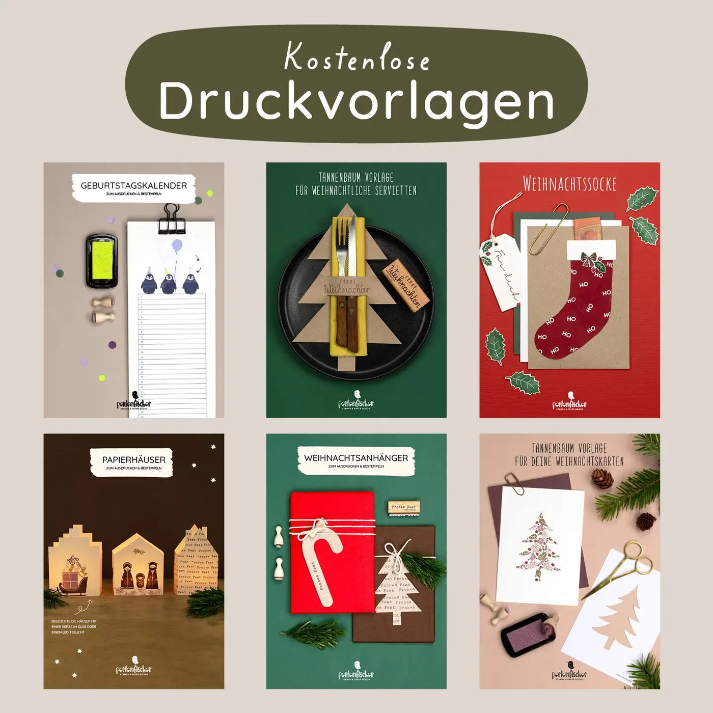 design stempel motivstempel druckvorlagen diy basteln stempel weihnachten stempel tannenbaum stempel pinguin diy weihnachten tischdeko basteln