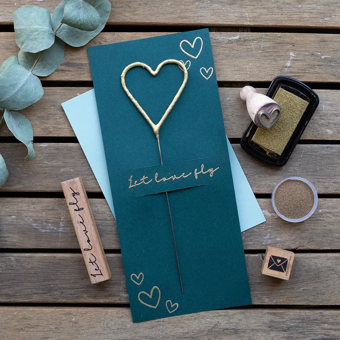 embossing pulver gold embossing stempelkissen gold embossing stempel DIY hochzeitsgeschenk wunderkerze mit glitzer motiven