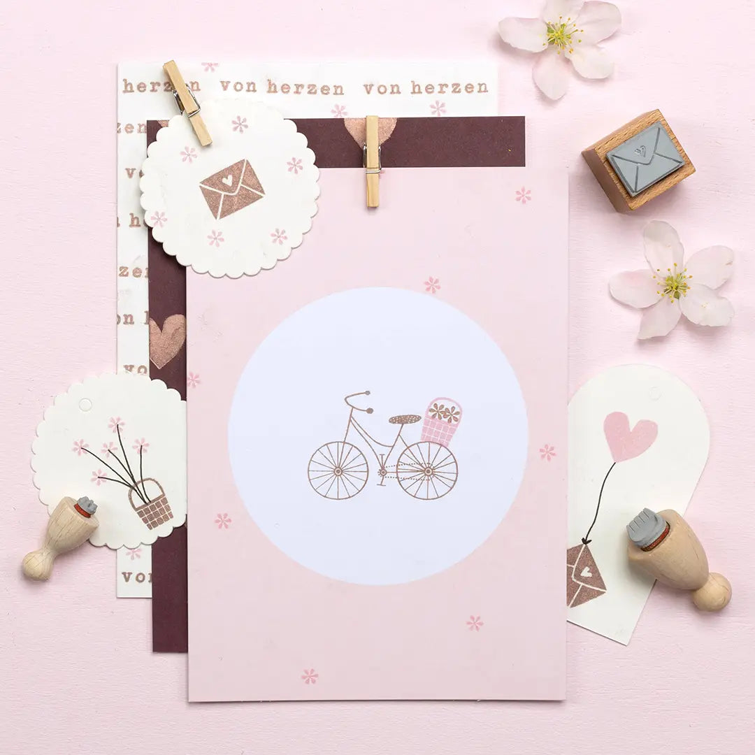 Stempel Hochzeit Stempel Fahrrad stempel Liebesbrief stempel von Herzen