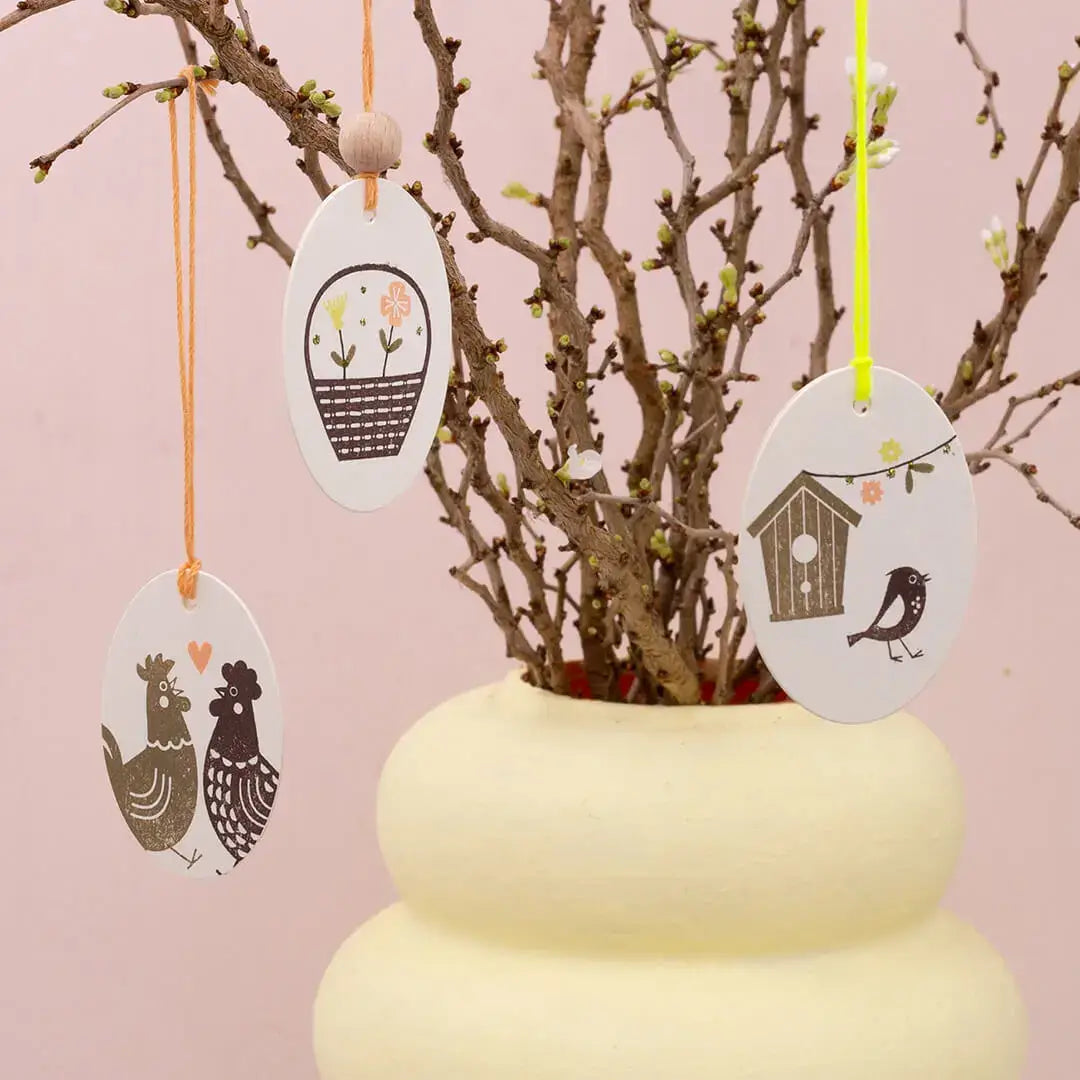 lehrerstempel diy ostern lehrer osterdeko basteln osterbusch im klassenzimmer anhänger zu ostern bestempeln