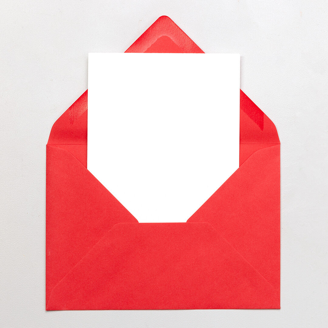 5 Cards with envelope | White red