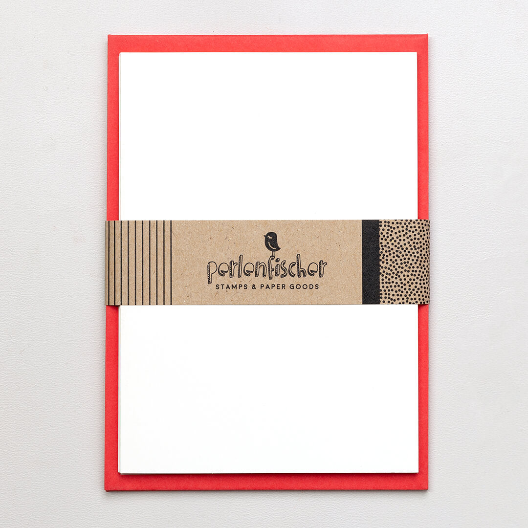 5 Cards with envelope | White red