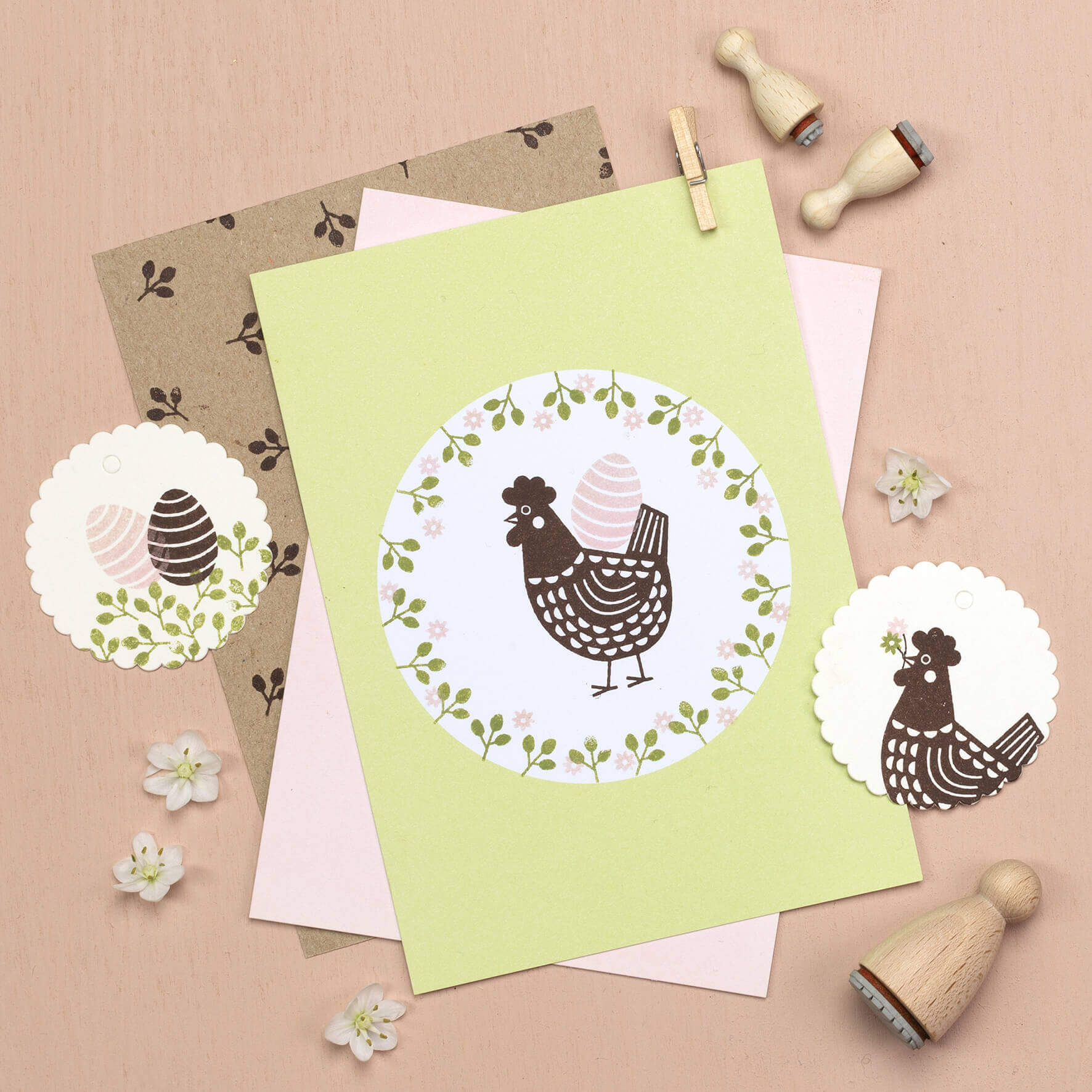 5 Postkarten | Dot Soft Maigrün