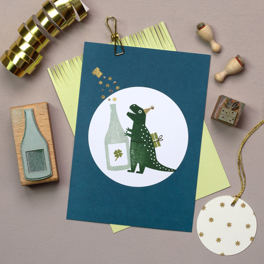 5 Postcards | Dot petrol blue