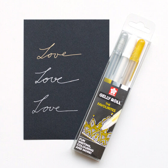 Sakura Gelly Rolls Pen Set | Gold Silber Weiß (3er Set)