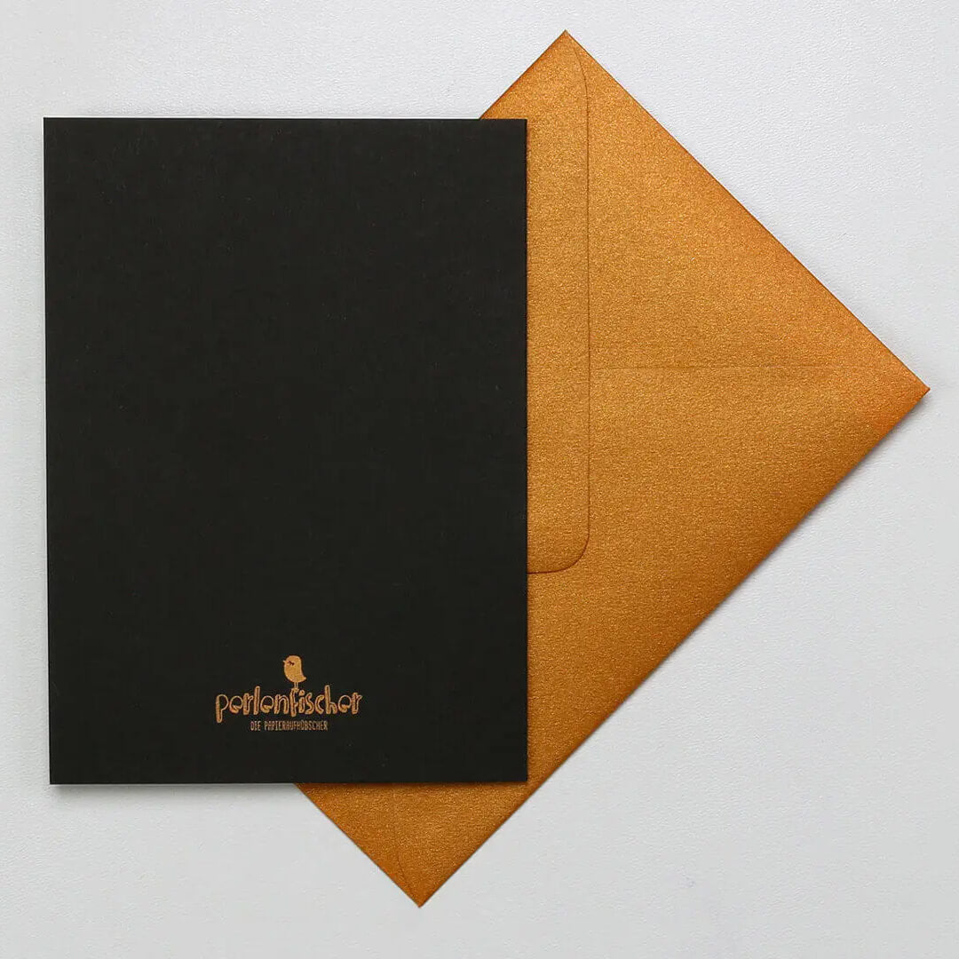 Karte Black & Gold - Palmenblatt