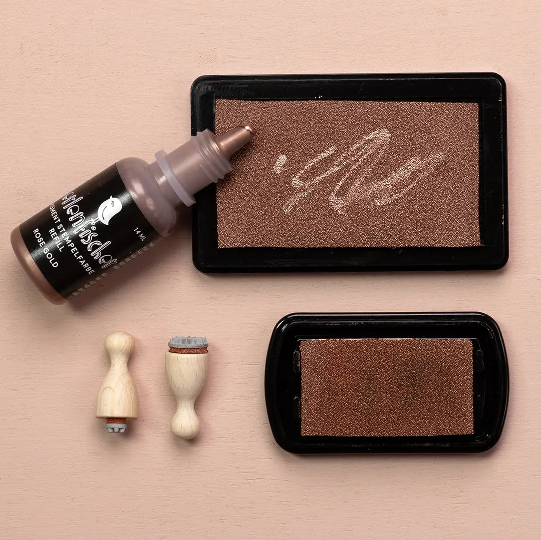 stempelfarbe rose gold stempelkissen gross stempelkissen mini stempelkissen nachfüllfarbe