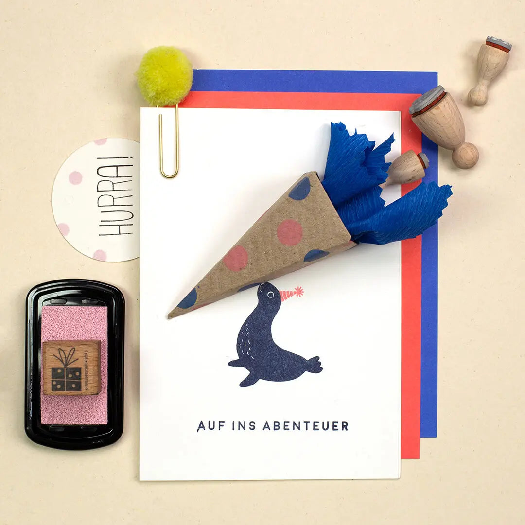 stempel kinder schulstempel stempel robbe stempel tiere stempel geschenk stempel zur einschulung karte stempeln