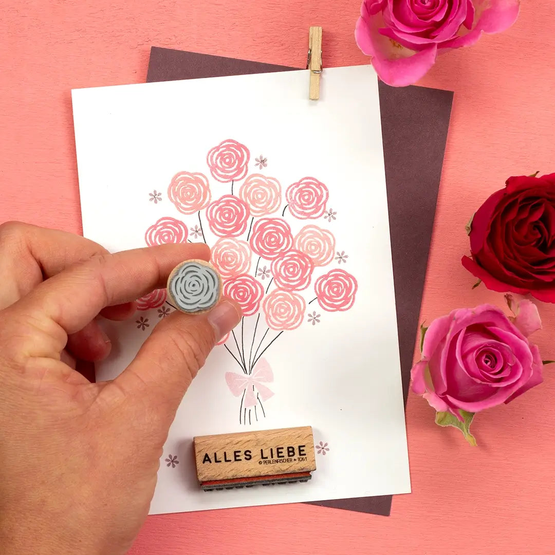 mini stempel kleine stempel blumen stempel rosen stempel blüten blumenstrauss stempeln