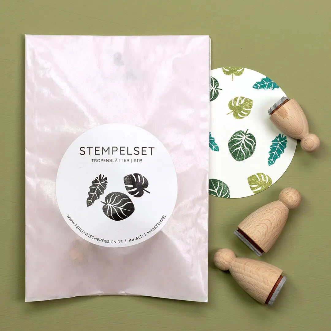 stempelset blätter stempel tropenblätter stempel monsterablatt stempel dschungelblätter