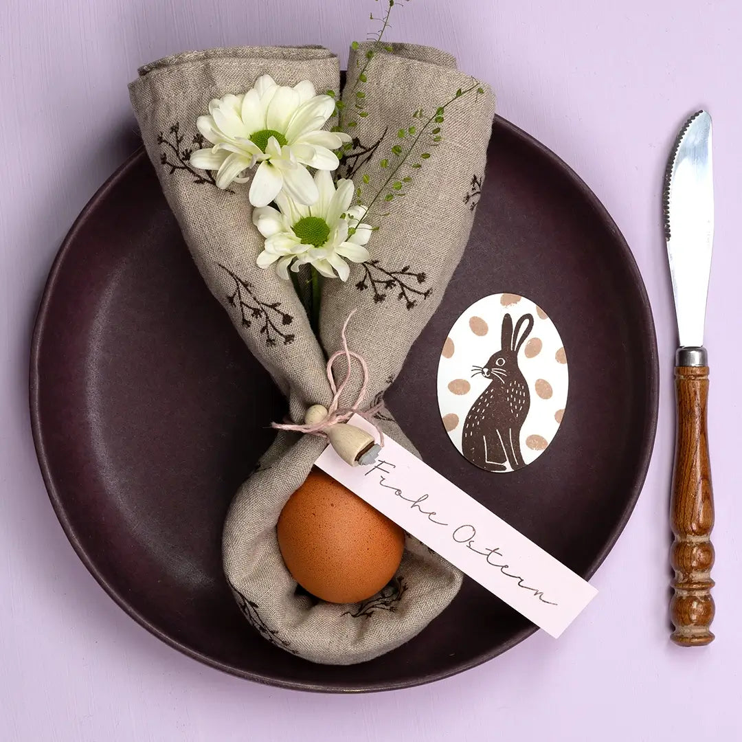 stoffstempelfarbe ostern stoff serviette bestempeln tischdekoration ostern stoff stempeln