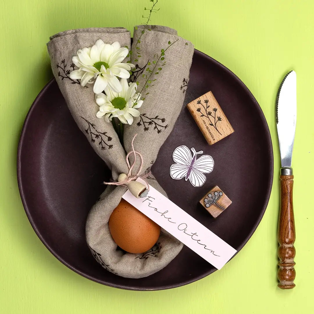 stempel ostern osterstempel osterbrunch deko diy stempel stoffservietten oster stoffstempelfarbe stempel frohe ostern stempel tischdeko ostern