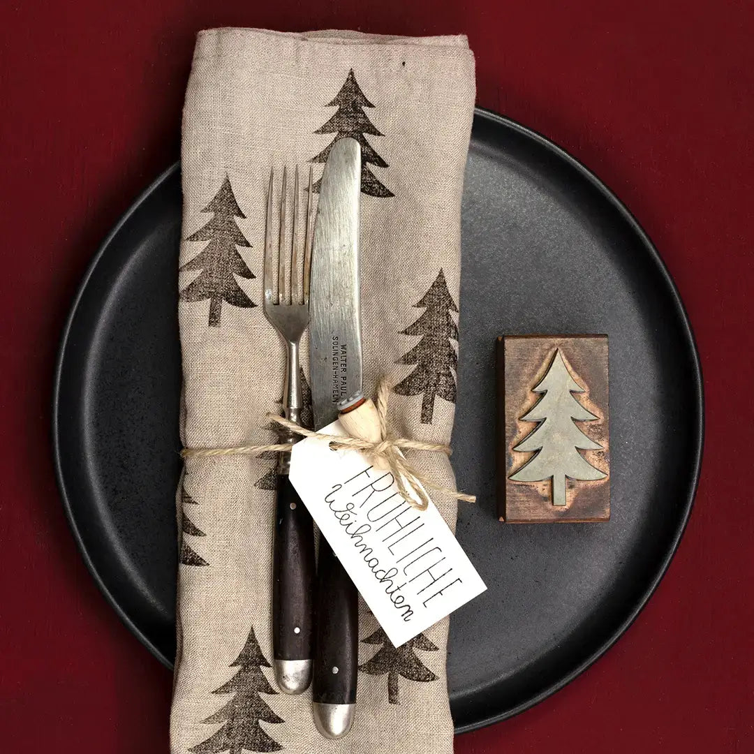 stempel weihnachten stoff bestempeln stoffstempelfarbe stoffserviette bestempeln stempel tannenbaum