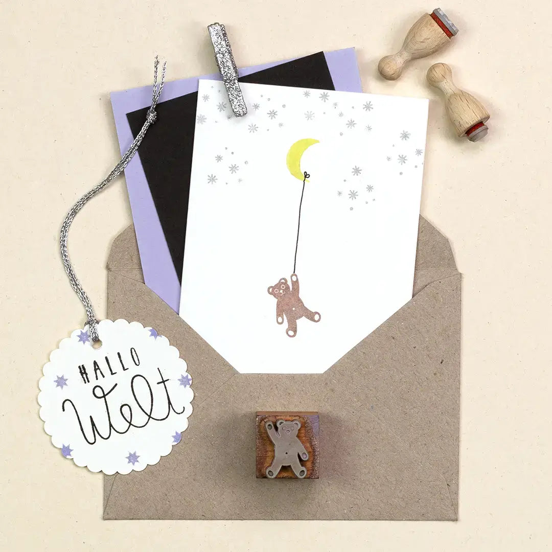 Stempel kinder stempel geburt karte zur geburt stempeln stempel teddybär stempel mond stempel stern