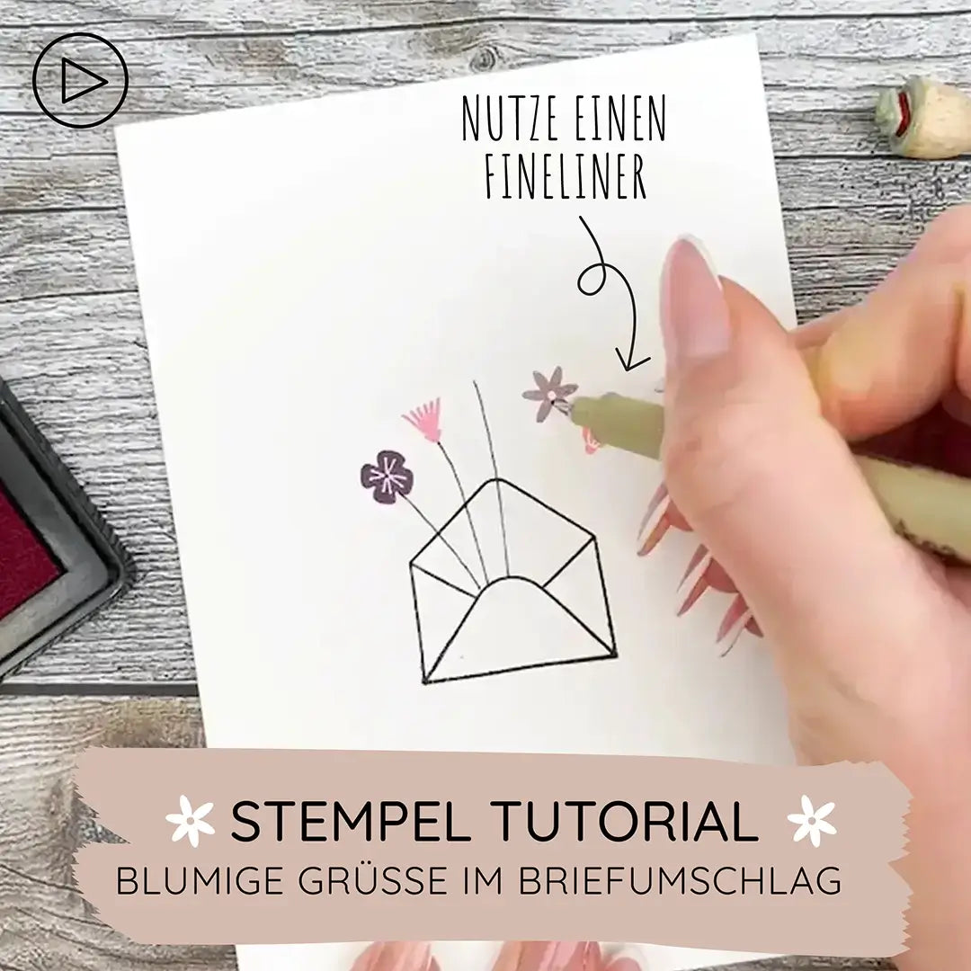 Blumen Stempel Blüten Stempel Zweig Stempel Frühling Stempel Briefumschlag