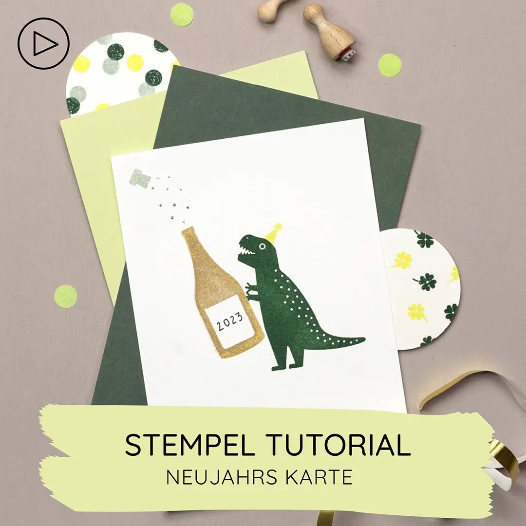 Stempel Silvester Silvestergrüße stempel Stempel Sektflasche Stempel Kleeblatt