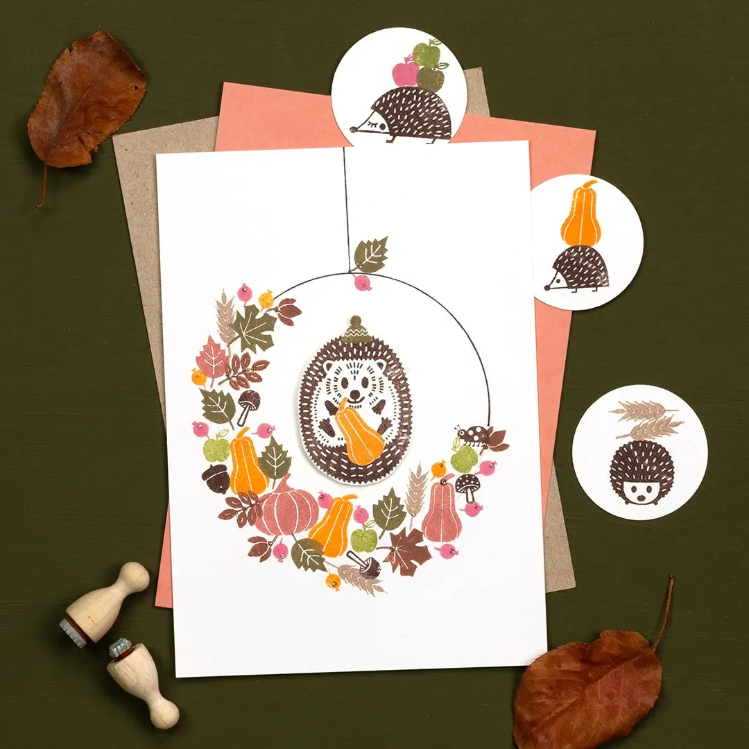 Stempel Herbst stempel Wald stempel erntedankfest Stempel igel Stempel Kürbis Stempel blätter Stempel Fliegenpilz Herbstkranz