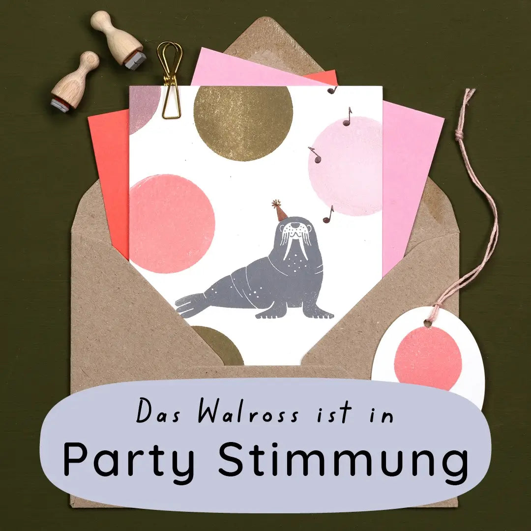 stempel tiere tierstempel stempel maritim stempel walross stempel geburtstagskarte tiermotive