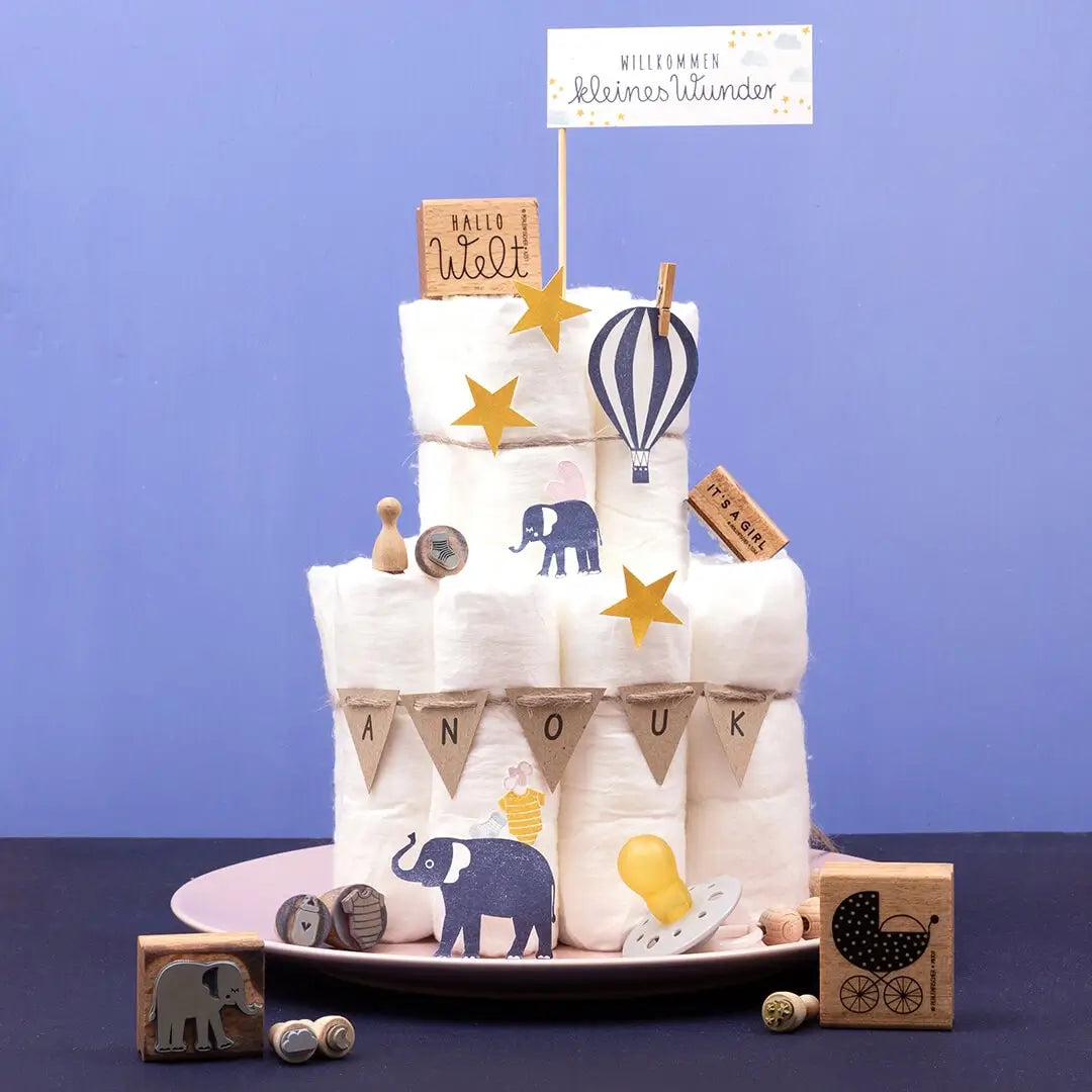 stempel kinder stempel geburt karte stempeln baby party diy geschenk windeltorte basteln stempel kinderwagen