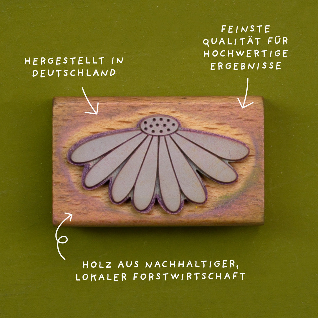 stempel design motivstempel stempel aus holz holzstempel stempel blumen stempel made in germany lokale Forstwirtschaft stempel sonnenhut