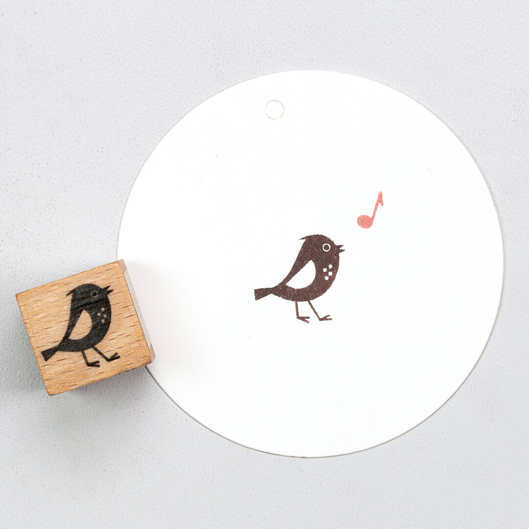 Gratis Stempel | Vogel mit Häubchen