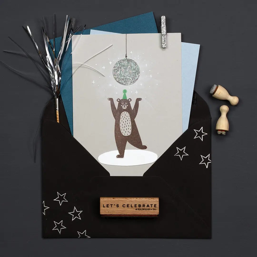 stempel geburtstag stempel stern stempel discokugel stempel braunbär stempel lets celebrate