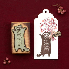 Stamp | Racoon standing