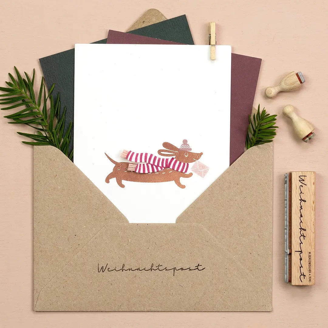 stempel weihnachten weihnachtsstempel stempel weihnachtspost stempel dackel stempel strickmütze