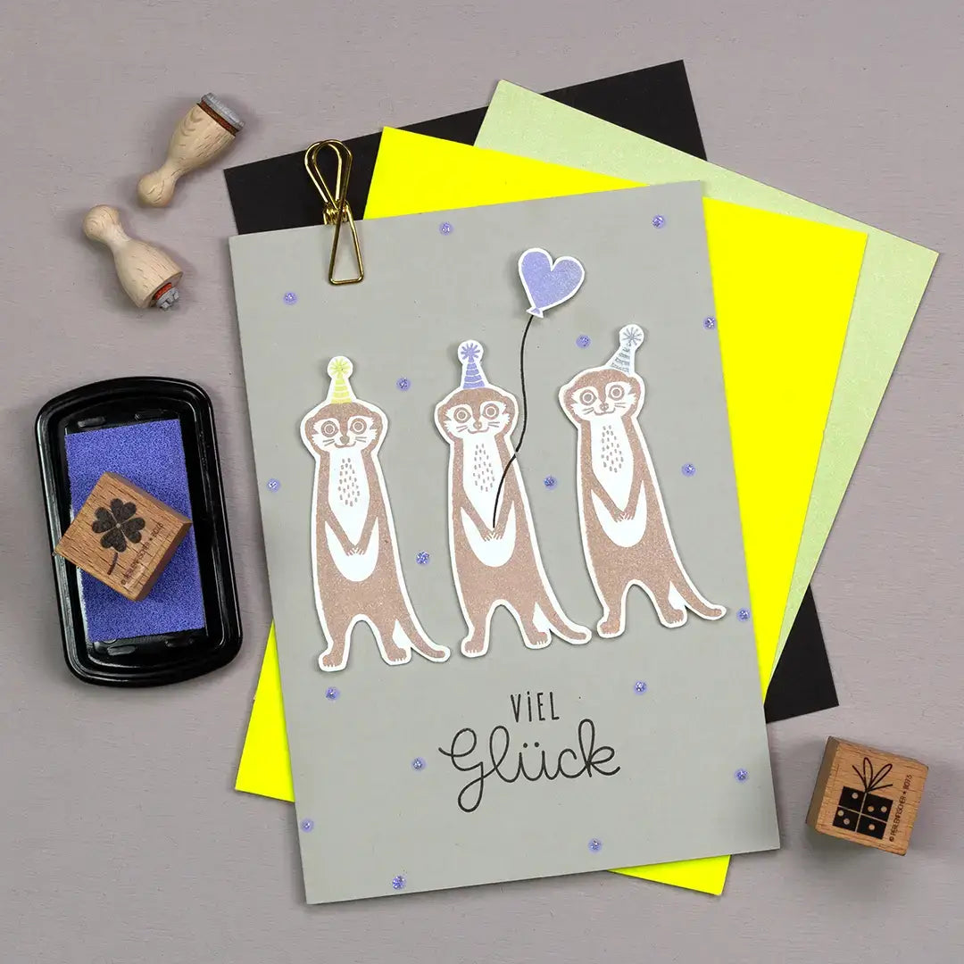 textstempel stempel viel glück glückwunschkarte stempel glückwunsch stempel