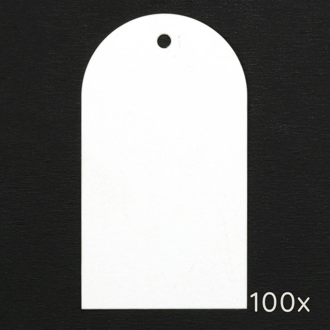 100 Papieranhänger | Kofferetikett halbrund