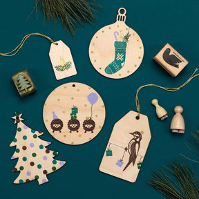  Wooden pendant | Circle 8 cm 5 pcs.