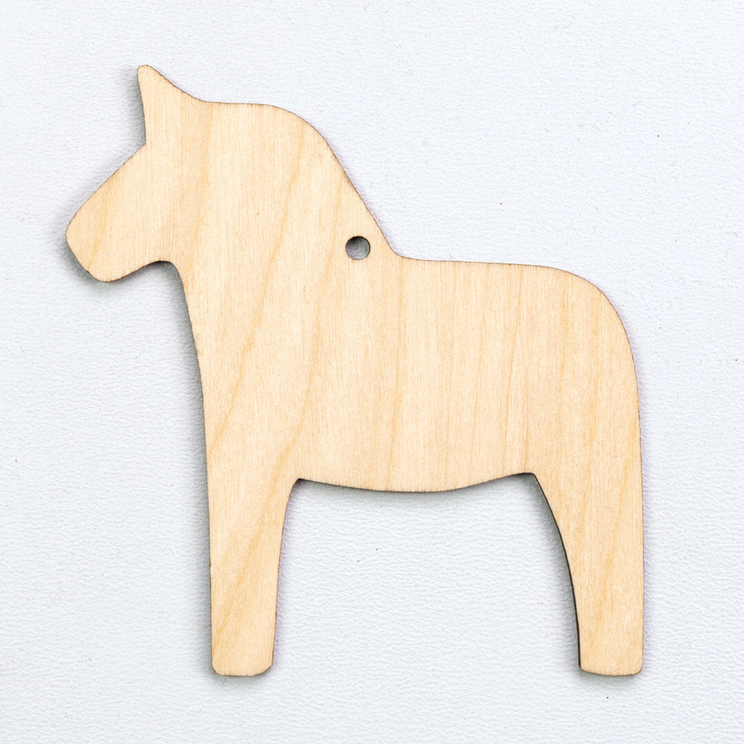 Wooden pendant | Dala horse 5 pcs
