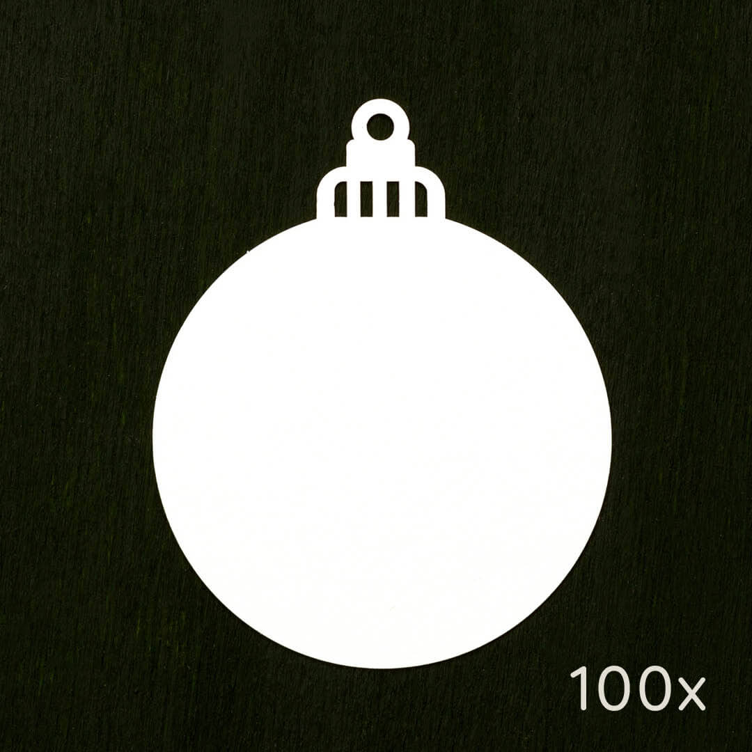 100 Papertags | Christmas bauble small