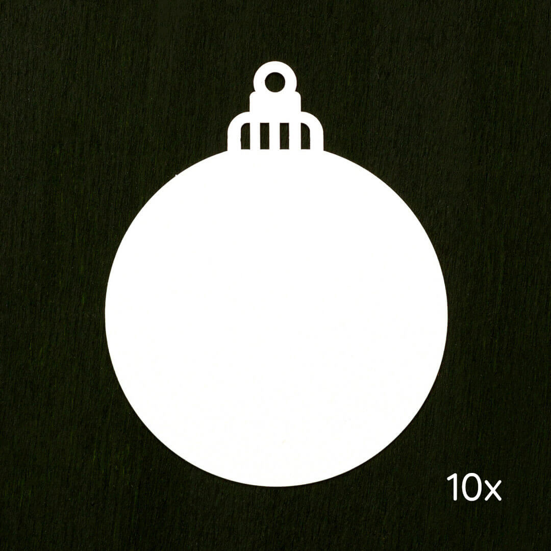 10 Papertags | Christmas bauble small