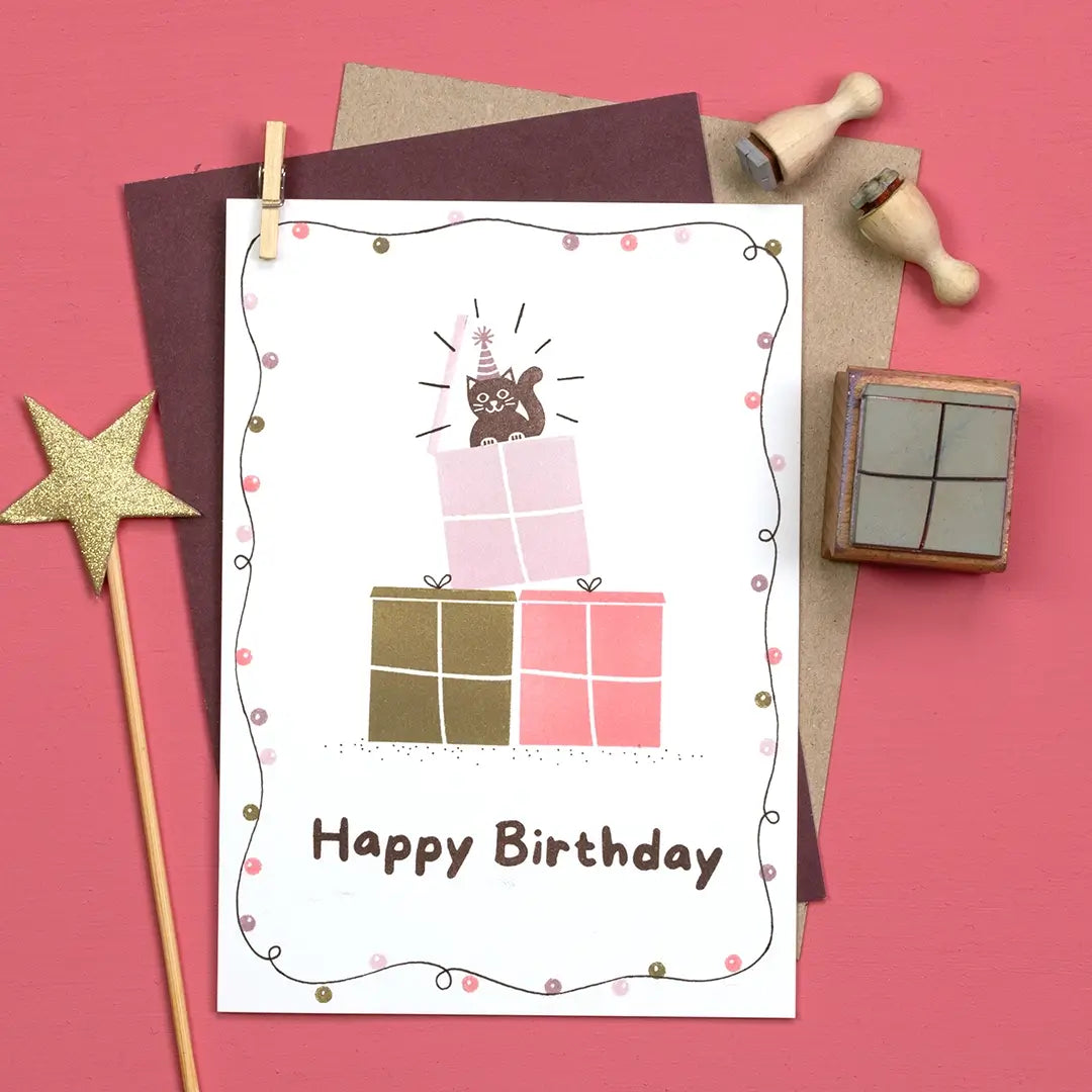 stempel geburtstag stempel geschenk stempel happy birthday stempel katze stempel partyhut