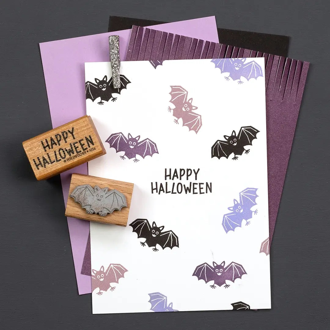 stempel halloween stempel happy halloween stempel fledermaus halloween karte stempeln einladungskarte halloween basteln