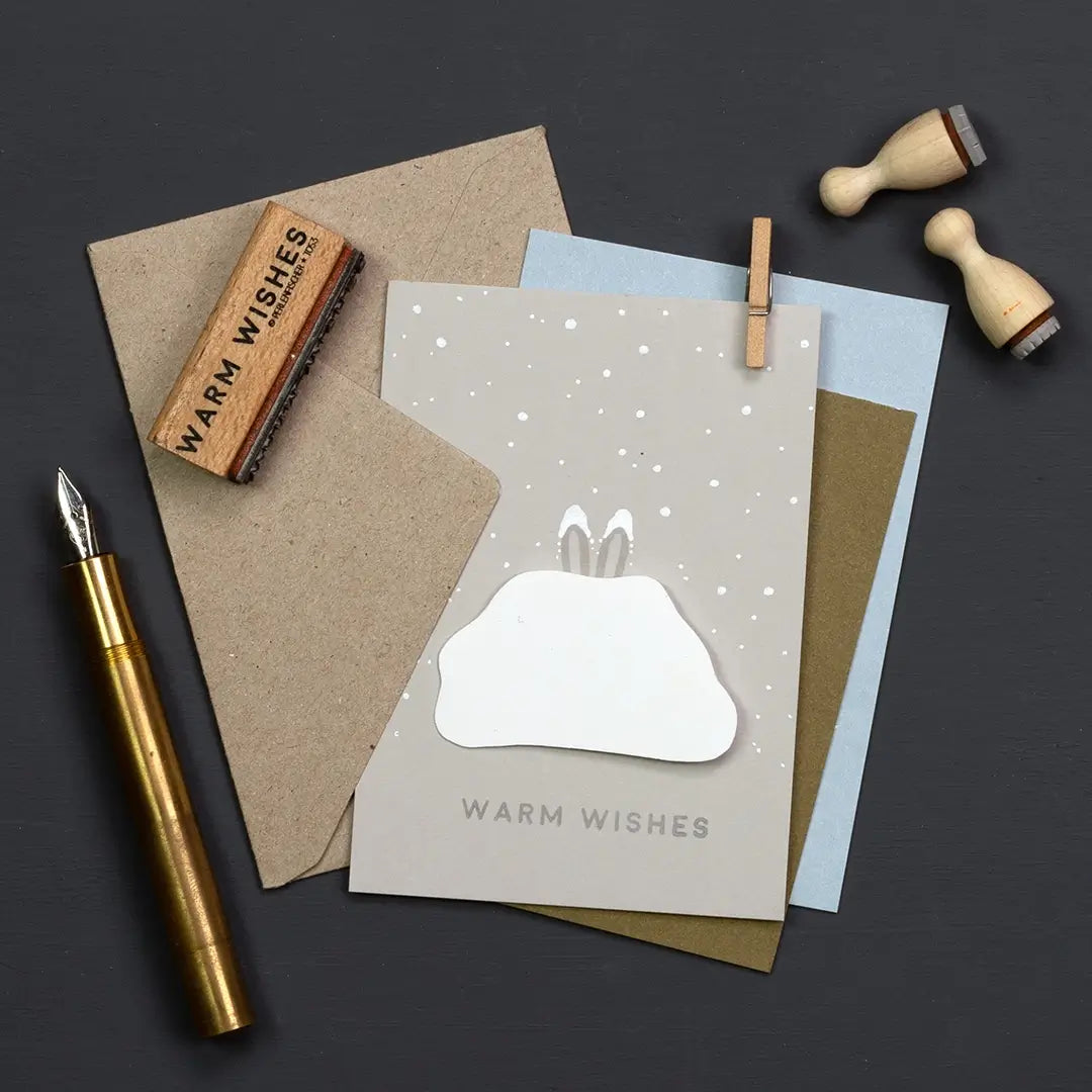 stempel weihnachten weihnachtsstempel stempel warm wishes stempel hasenohren stempel schnee winterliche karte zu weihnachten stempeln