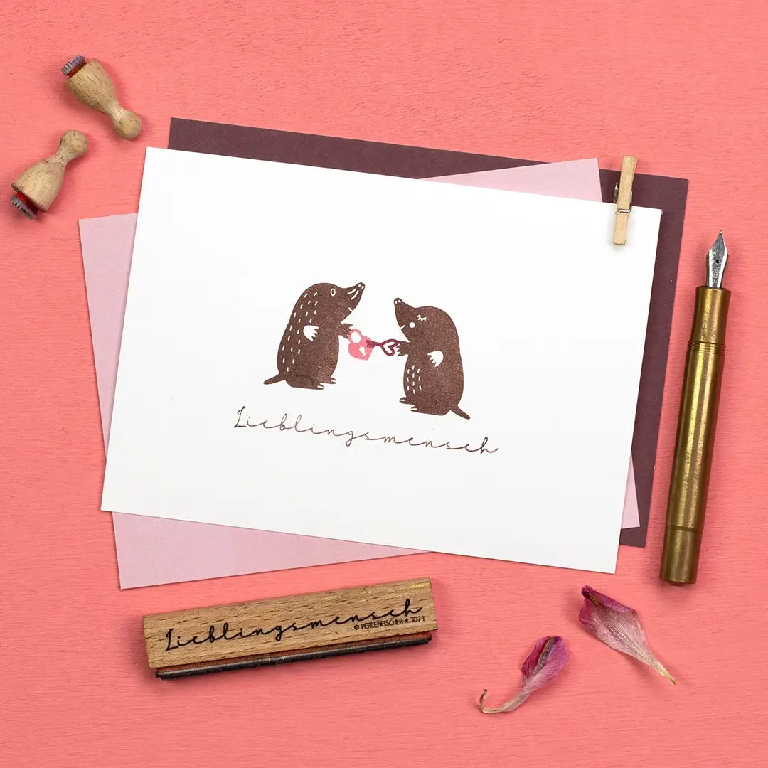stempel muttertag sprüche stempel lieblingsmensch diy muttertagskarte mit süßen Tierstempeln stempel herz stempel herzen stempel