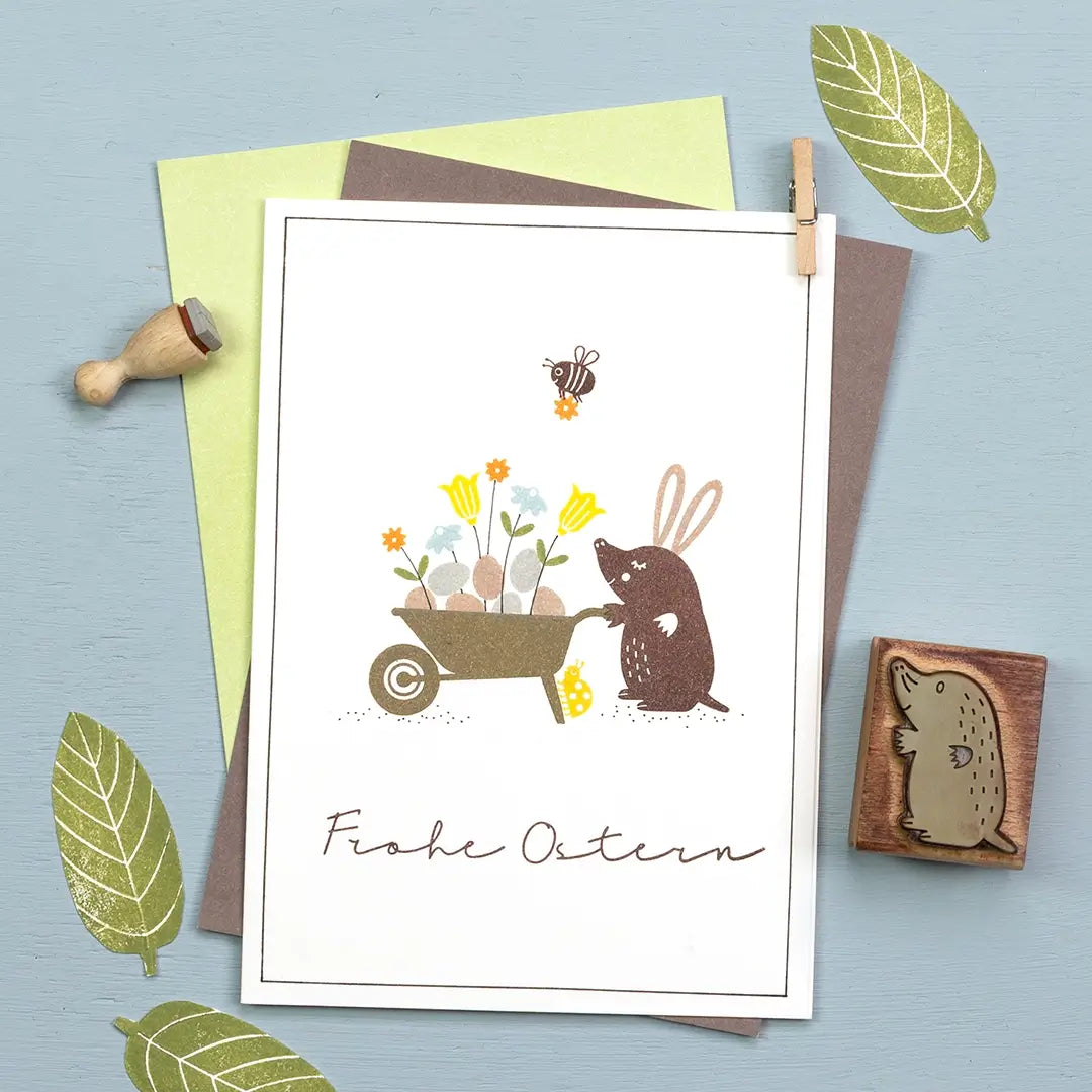 Blumenstempel Blätter Stempel blüte blütenstempel osterkarte stempeln grusskarte frühling stempeln