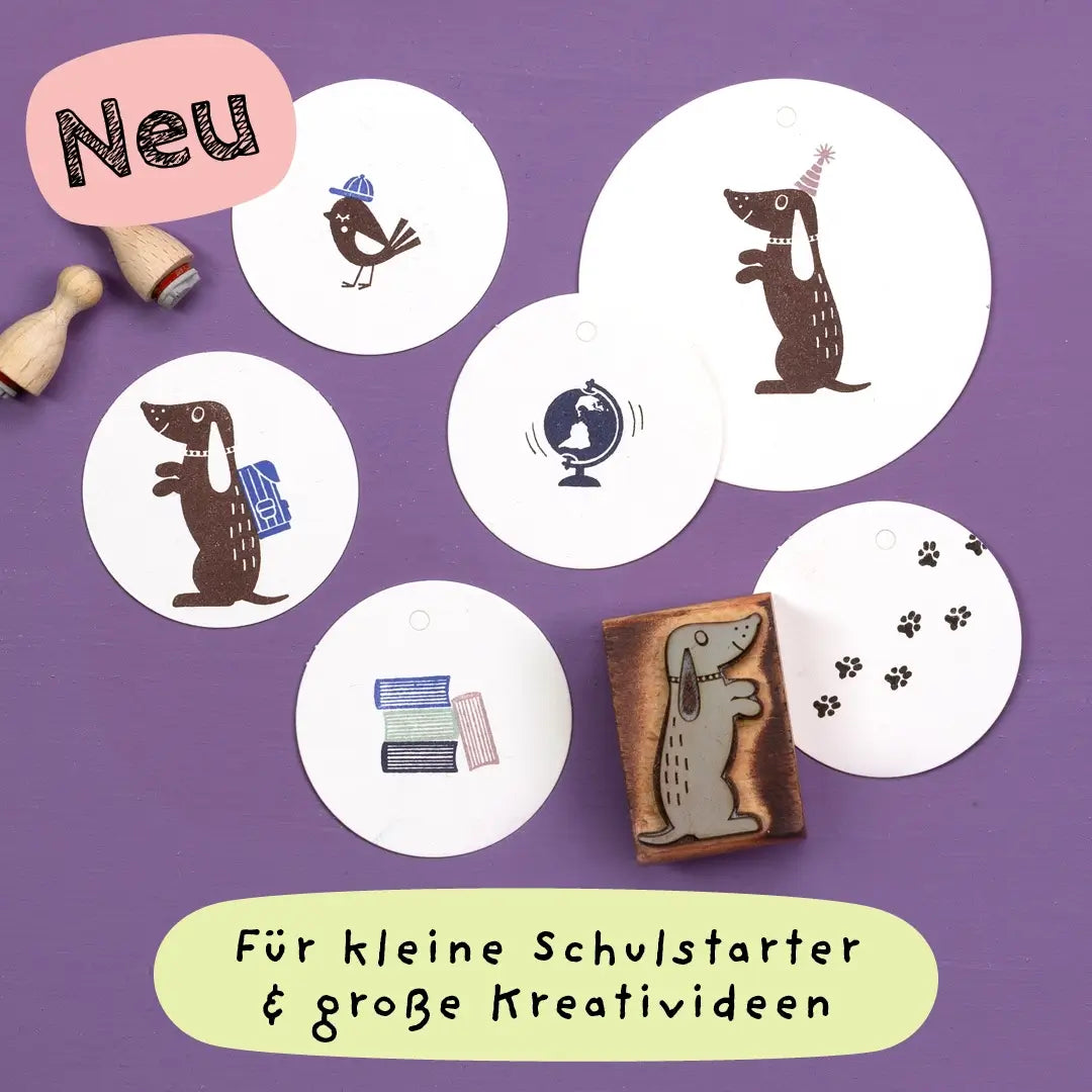 stempel design holzstempel motivstempel stempel tiere mini stempel kinder schule stempel zur einschulung stempel dackel stempel neue kollektion stempel hundepfote stempel globus stempe buch stempel rucksack stempel kappe